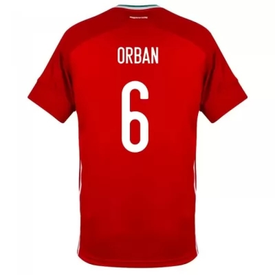 Kinder Ungarische Fussballnationalmannschaft Willi Orban #6 Heimtrikot Rot 2021 Trikot