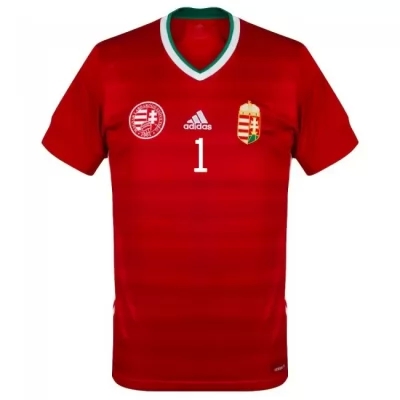 Kinder Ungarische Fussballnationalmannschaft Peter Gulacsi #1 Heimtrikot Rot 2021 Trikot