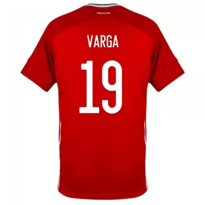 Damen Ungarische Fussballnationalmannschaft Kevin Varga #19 Heimtrikot Rot 2021 Trikot