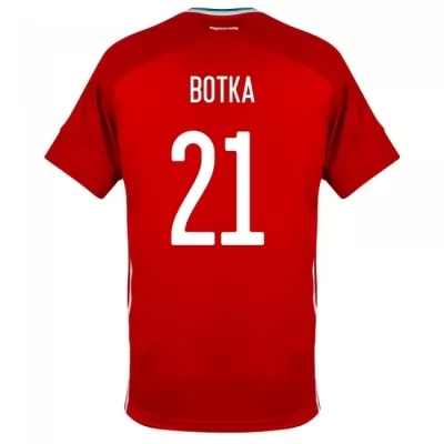 Kinder Ungarische Fussballnationalmannschaft Endre Botka #21 Heimtrikot Rot 2021 Trikot