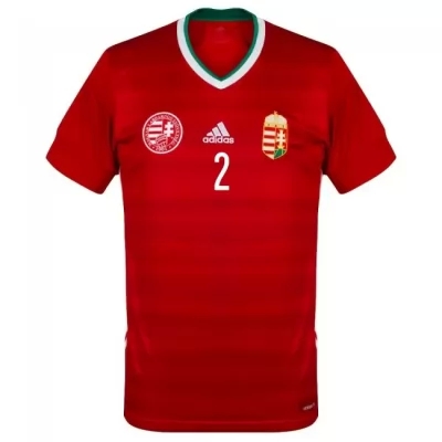 Kinder Ungarische Fussballnationalmannschaft Adam Lang #2 Heimtrikot Rot 2021 Trikot