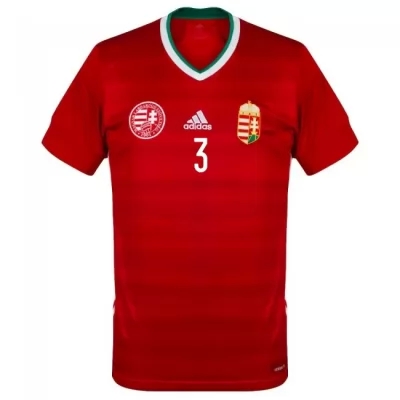 Kinder Ungarische Fussballnationalmannschaft Akos Kecskes #3 Heimtrikot Rot 2021 Trikot