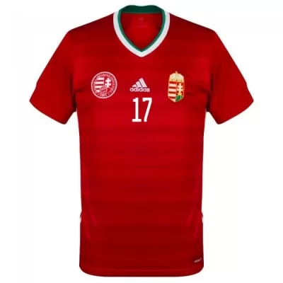 Damen Ungarische Fussballnationalmannschaft Roland Varga #17 Heimtrikot Rot 2021 Trikot