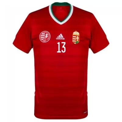 Damen Ungarische Fussballnationalmannschaft Andras Schafer #13 Heimtrikot Rot 2021 Trikot