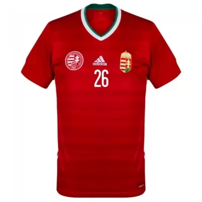 Damen Ungarische Fussballnationalmannschaft Bendeguz Bolla #26 Heimtrikot Rot 2021 Trikot