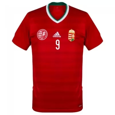 Damen Ungarische Fussballnationalmannschaft Adam Szalai #9 Heimtrikot Rot 2021 Trikot