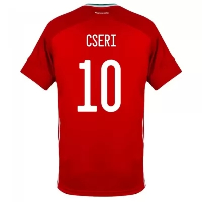Damen Ungarische Fussballnationalmannschaft Tamas Cseri #10 Heimtrikot Rot 2021 Trikot