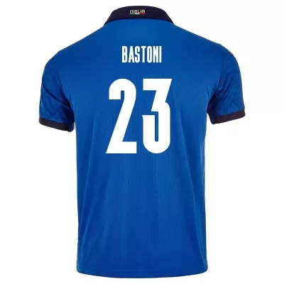 Herren Italienische Fussballnationalmannschaft Alessandro Bastoni #23 Heimtrikot Blau 2021 Trikot