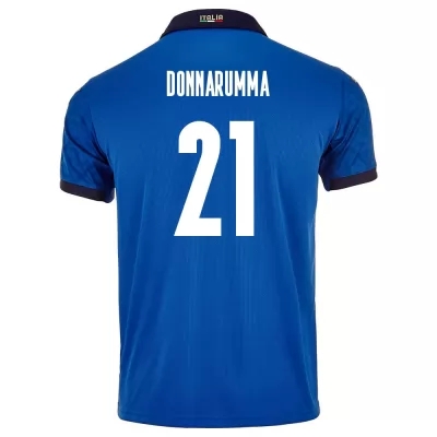 Herren Italienische Fussballnationalmannschaft Gianluigi Donnarumma #21 Heimtrikot Blau 2021 Trikot