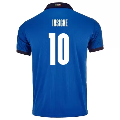 Kinder Italienische Fussballnationalmannschaft Lorenzo Insigne #10 Heimtrikot Blau 2021 Trikot