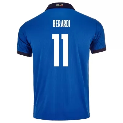 Kinder Italienische Fussballnationalmannschaft Domenico Berardi #11 Heimtrikot Blau 2021 Trikot