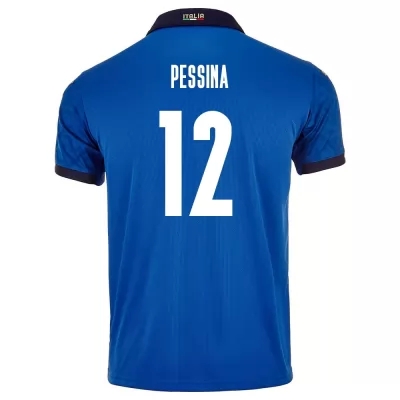 Kinder Italienische Fussballnationalmannschaft Matteo Pessina #12 Heimtrikot Blau 2021 Trikot