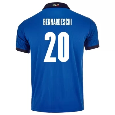 Kinder Italienische Fussballnationalmannschaft Federico Bernardeschi #20 Heimtrikot Blau 2021 Trikot