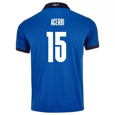 Damen Italienische Fussballnationalmannschaft Französischesco Acerbi #15 Heimtrikot Blau 2021 Trikot