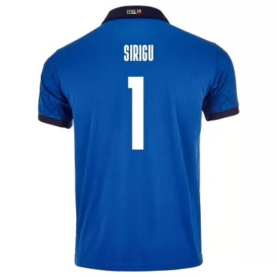 Damen Italienische Fussballnationalmannschaft Salvatore Sirigu #1 Heimtrikot Blau 2021 Trikot