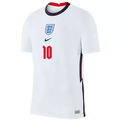 Kinder Englische Fussballnationalmannschaft Raheem Sterling #10 Heimtrikot Weiß 2021 Trikot