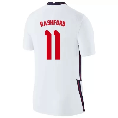 Damen Englische Fussballnationalmannschaft Marcus Rashford #11 Heimtrikot Weiß 2021 Trikot