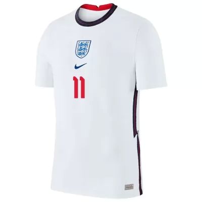 Damen Englische Fussballnationalmannschaft Marcus Rashford #11 Heimtrikot Weiß 2021 Trikot