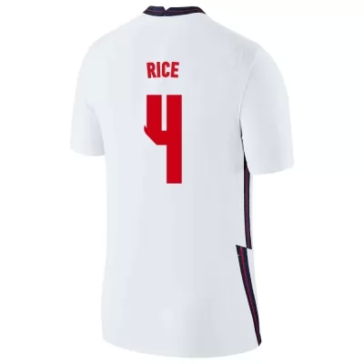 Kinder Englische Fussballnationalmannschaft Declan Rice #4 Heimtrikot Weiß 2021 Trikot