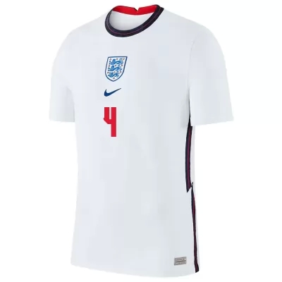Damen Englische Fussballnationalmannschaft Declan Rice #4 Heimtrikot Weiß 2021 Trikot