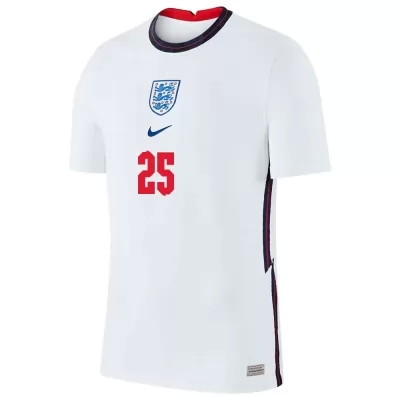 Kinder Englische Fussballnationalmannschaft Bukayo Saka #25 Heimtrikot Weiß 2021 Trikot