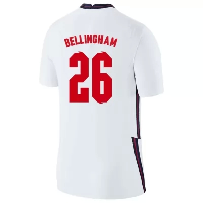 Kinder Englische Fussballnationalmannschaft Jude Bellingham #26 Heimtrikot Weiß 2021 Trikot