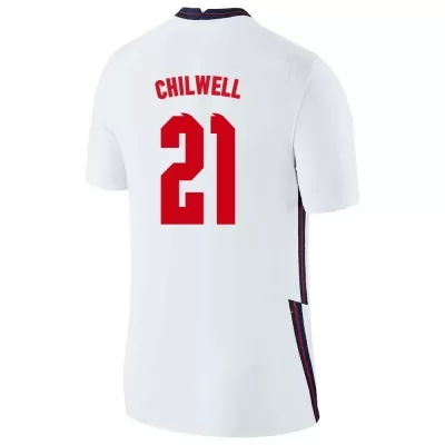 Damen Englische Fussballnationalmannschaft Ben Chilwell #21 Heimtrikot Weiß 2021 Trikot