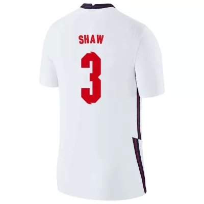 Herren Englische Fussballnationalmannschaft Luke Shaw #3 Heimtrikot Weiß 2021 Trikot