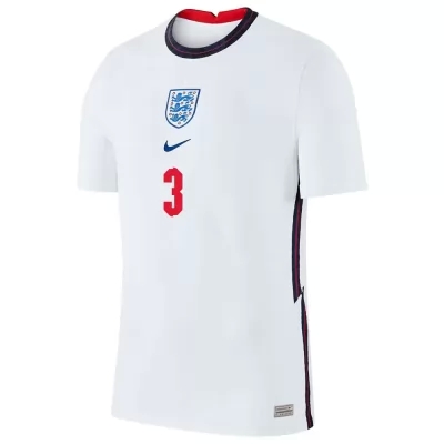 Kinder Englische Fussballnationalmannschaft Luke Shaw #3 Heimtrikot Weiß 2021 Trikot