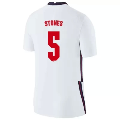 Herren Englische Fussballnationalmannschaft John Stones #5 Heimtrikot Weiß 2021 Trikot