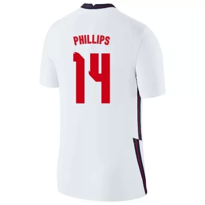 Herren Englische Fussballnationalmannschaft Kalvin Phillips #14 Heimtrikot Weiß 2021 Trikot