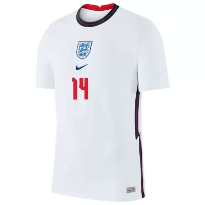 Damen Englische Fussballnationalmannschaft Kalvin Phillips #14 Heimtrikot Weiß 2021 Trikot