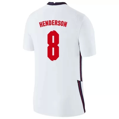 Kinder Englische Fussballnationalmannschaft Jordan Henderson #8 Heimtrikot Weiß 2021 Trikot