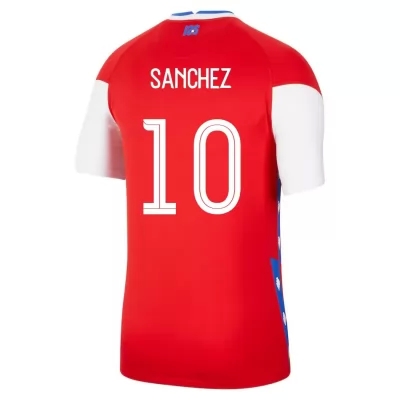 Damen Chilenische Fussballnationalmannschaft Alexis Sanchez #10 Heimtrikot Rot 2021 Trikot