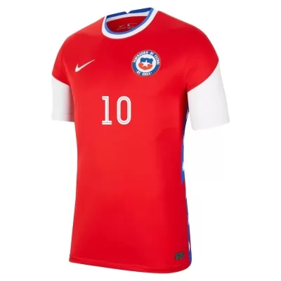 Damen Chilenische Fussballnationalmannschaft Alexis Sanchez #10 Heimtrikot Rot 2021 Trikot