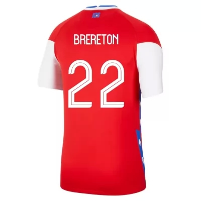 Damen Chilenische Fussballnationalmannschaft Ben Brereton #22 Heimtrikot Rot 2021 Trikot