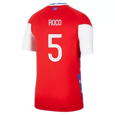 Kinder Chilenische Fussballnationalmannschaft Enzo Roco #5 Heimtrikot Rot 2021 Trikot