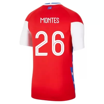 Kinder Chilenische Fussballnationalmannschaft Clemente Montes #26 Heimtrikot Rot 2021 Trikot