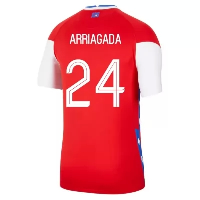 Kinder Chilenische Fussballnationalmannschaft Luciano Arriagada #24 Heimtrikot Rot 2021 Trikot