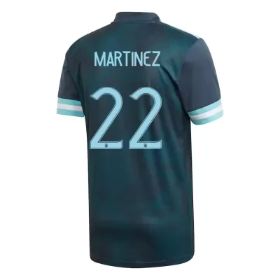 Damen Argentinische Fussballnationalmannschaft Lautaro Martinez #22 Auswärtstrikot Dunkelblau 2021 Trikot