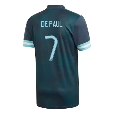 Herren Argentinische Fussballnationalmannschaft Rodrigo de Paul #7 Auswärtstrikot Dunkelblau 2021 Trikot