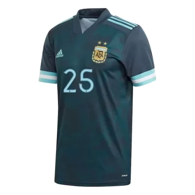 Kinder Argentinische Fussballnationalmannschaft Lisandro Martinez #25 Auswärtstrikot Dunkelblau 2021 Trikot