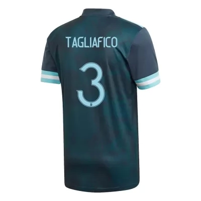 Kinder Argentinische Fussballnationalmannschaft Nicolas Tagliafico #3 Auswärtstrikot Dunkelblau 2021 Trikot