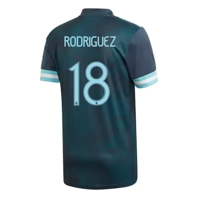 Kinder Argentinische Fussballnationalmannschaft Guido Rodriguez #18 Auswärtstrikot Dunkelblau 2021 Trikot