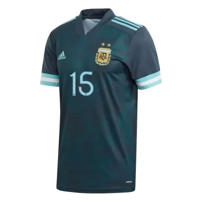 Herren Argentinische Fussballnationalmannschaft Nicolas Gonzalez #15 Auswärtstrikot Dunkelblau 2021 Trikot