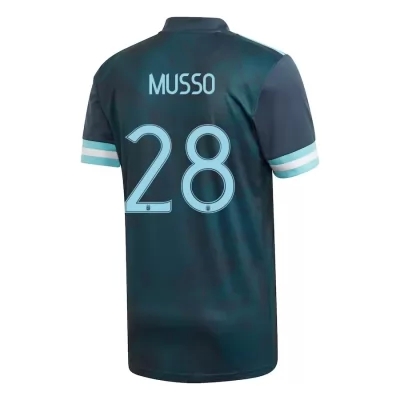 Herren Argentinische Fussballnationalmannschaft Juan Musso #28 Auswärtstrikot Dunkelblau 2021 Trikot