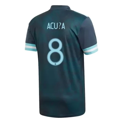Kinder Argentinische Fussballnationalmannschaft Marcos Acuña #8 Auswärtstrikot Dunkelblau 2021 Trikot