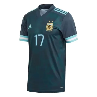 Kinder Argentinische Fussballnationalmannschaft Nicolas Dominguez #17 Auswärtstrikot Dunkelblau 2021 Trikot