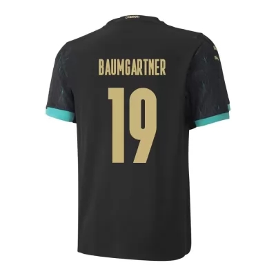 Kinder Österreichische Fussballnationalmannschaft Christoph Baumgartner #19 Auswärtstrikot Schwarz 2021 Trikot