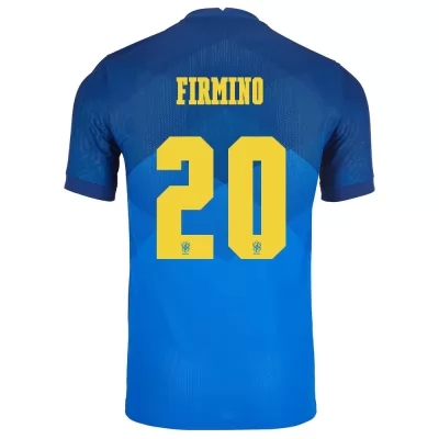 Kinder Brasilianische Fussballnationalmannschaft Roberto Firmino #20 Auswärtstrikot Blau 2021 Trikot